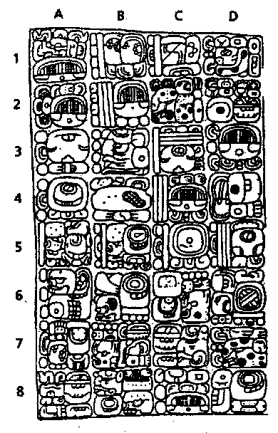 Dlouhý počet - příklad - deska z Yaxchilánu
