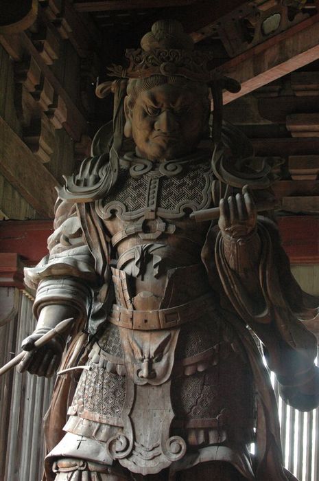 Obrzky k cestopisu Japonsko: Nebesk strce Kmokuten z roku 1709 v chrmu Tdaidi ve mst Nara