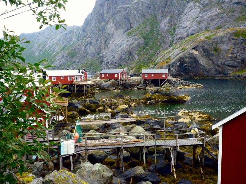 Obrzky k cestopisu Norsko:  Rorbu v Nussfjordu